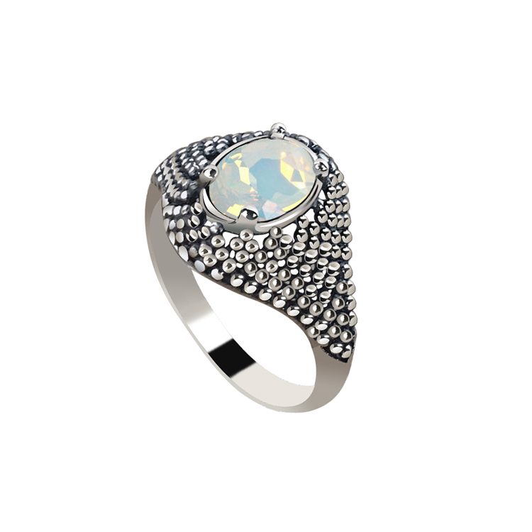 Srebrny pierścionek z kryształem Swarovski PK 2093