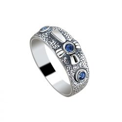 Silver ring wedding ring with Swarovski crystals PK 428