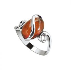 Silver ring with amber PK 1663