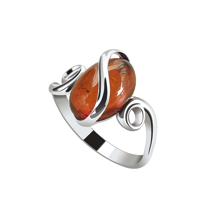 Silver ring with amber PK 1663