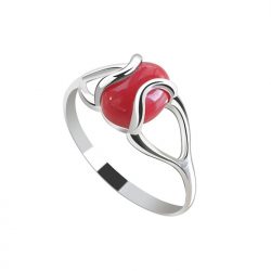 Silver ring decorated with Coral PK 1626 Coral