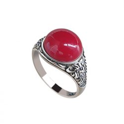 Silver ring decorated with coral PK 2080 Koral