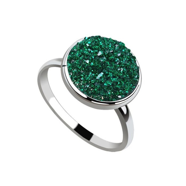 Pierścionek srebrny emerald kryształ druzy pk 2103 Pierścionek srebrny emerald kryształ druzy pk 2103