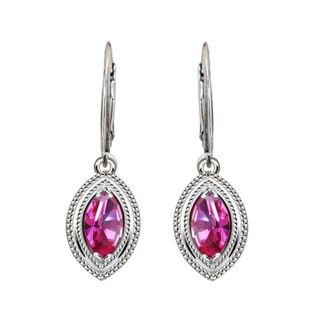 Kolczyki srebrne swarovski fuchsia Kolczyki srebrne swarovski fuchsia