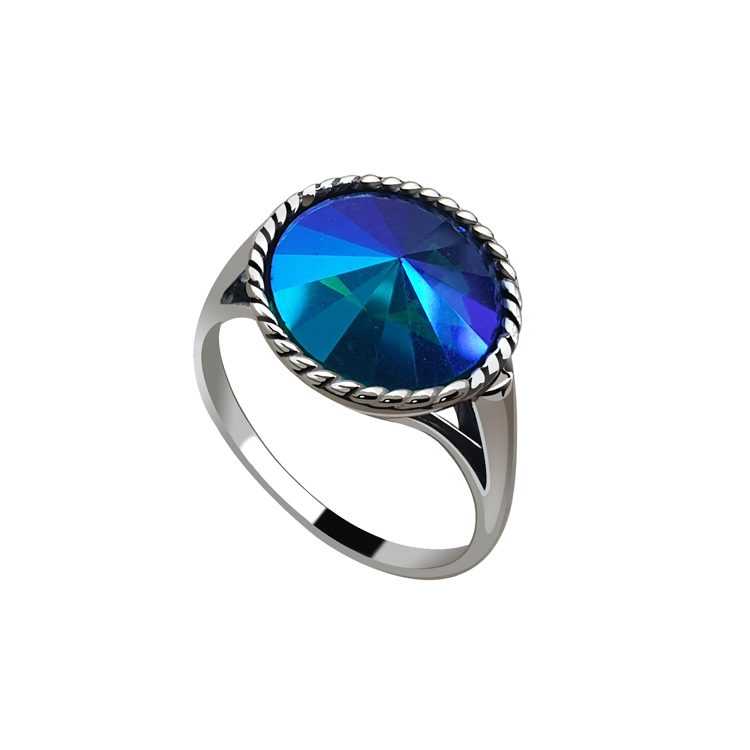 Srebrny pierścień z kryształem PK 2106