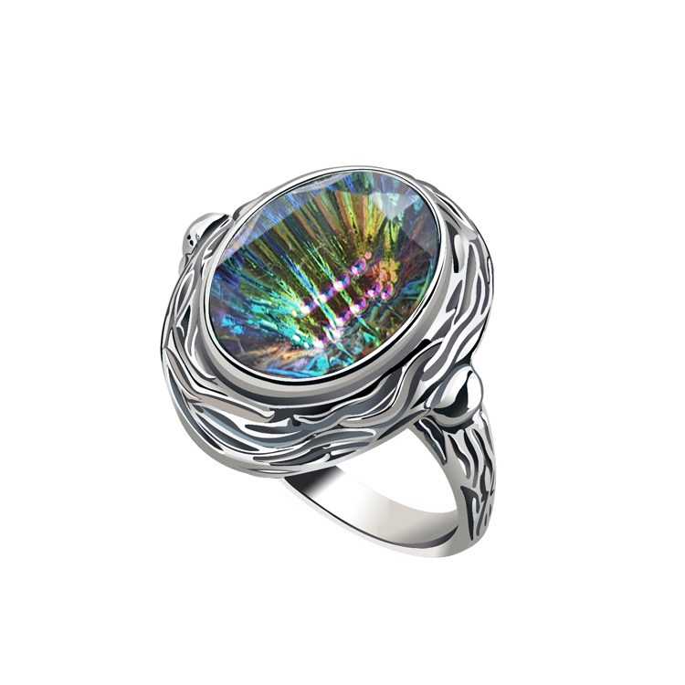 Elegancki pierścionek srebrny z kryształem Volcano PK 2117