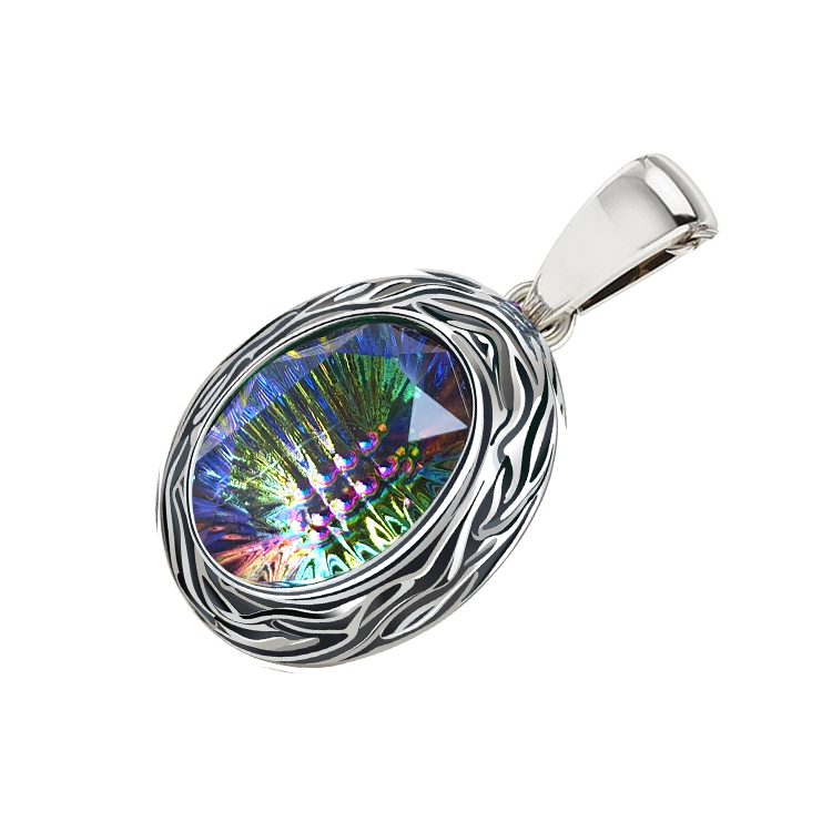 Wisiorek srebrny z kryształem W 2117 volcano crystal