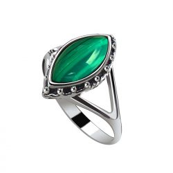 Silver ring with malachite PK 1559