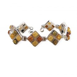 Silver bracelet with amber L 4003