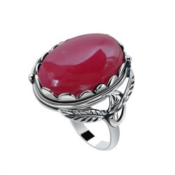 Silver ring with stone Rubin Cabochon PK 2125