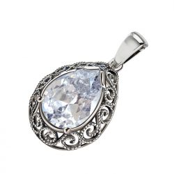 Silver pendant with zircons W 2087