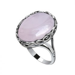 Srebrny pierścionek z kwarcem różowym