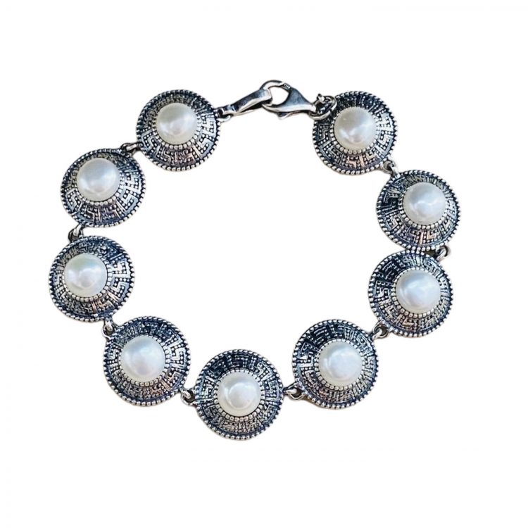 Bransoletka srebrna z perłami hodowlanymi L 1724