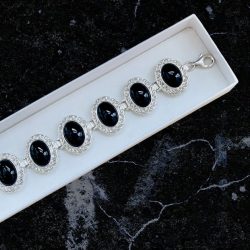 Silver bracelet with zircons L 115