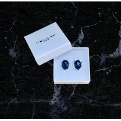 Silver earrings with black zircons K 1576