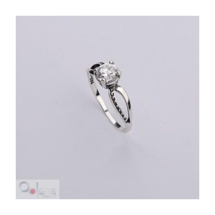 Silver ring with cubic zirconia PK 391