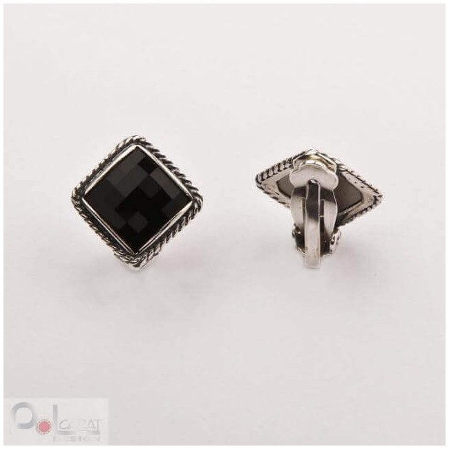 Klipsy srebro Swarovski 1587 Klipsy Jet Klipsy srebro Swarovski 1587 Klipsy Jet