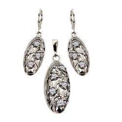 Silver earrings with zircons K 1647