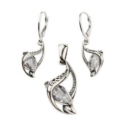 Silver earrings with zircons K 1648