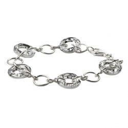 Bransoletka srebrna zdobiona kryształami Swarovskiego L 1502 Cal Crystal