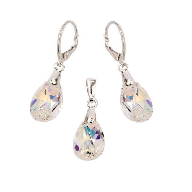 Srebrny Komplet Swarovski KPL 1636 Crystal AB Srebrny Komplet Swarovski KPL 1636 Crystal AB
