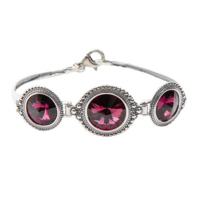 Bransoletka srebrna z kryształami Swarovskiego R 1682 Amethyst Bransoletka srebrna z kryształami Swarovskiego R 1682 Amethyst
