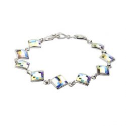 Srebrna bransoletka z kryształami Swarovskiego L 1583 Crystal AB
