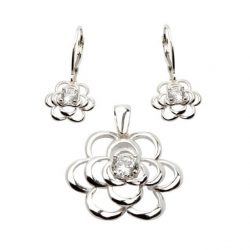 Silver earrings K 1680 with zircons