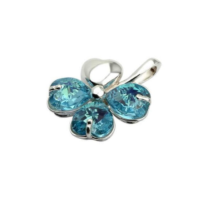 Srebrny wisiorek koniczyna Swarovski W 1700 Aquamarine Srebrny wisiorek koniczyna Swarovski W 1700 Aquamarine
