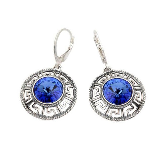 Kolczyki srebrne oksydowane Swarovski K 1693 Sapphire Kolczyki srebrne oksydowane Swarovski K 1693 Sapphire