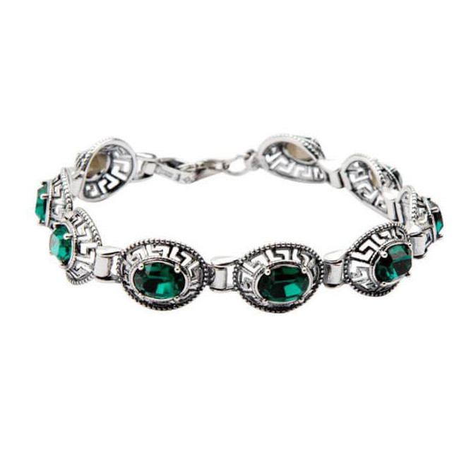Bransoletka srebrna z kryształami Swarovskiego L 1699 Emerald Bransoletka srebrna z kryształami Swarovskiego L 1699 Emerald