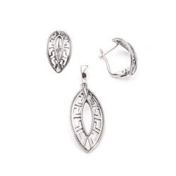 Oxidized silver earrings K3 1764