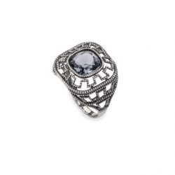 Srebrny pierścionek z kryształami Swarovskiego PK 1768 Denim Blue