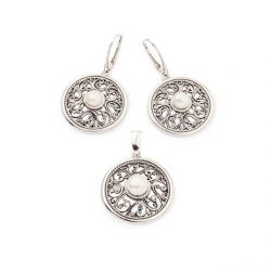 Silver earrings K 1775 Pearl