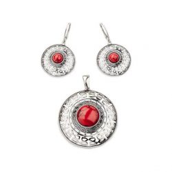 Silver earrings K 1782 Coral