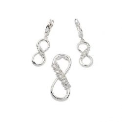 Silver earrings with zircons K 1786