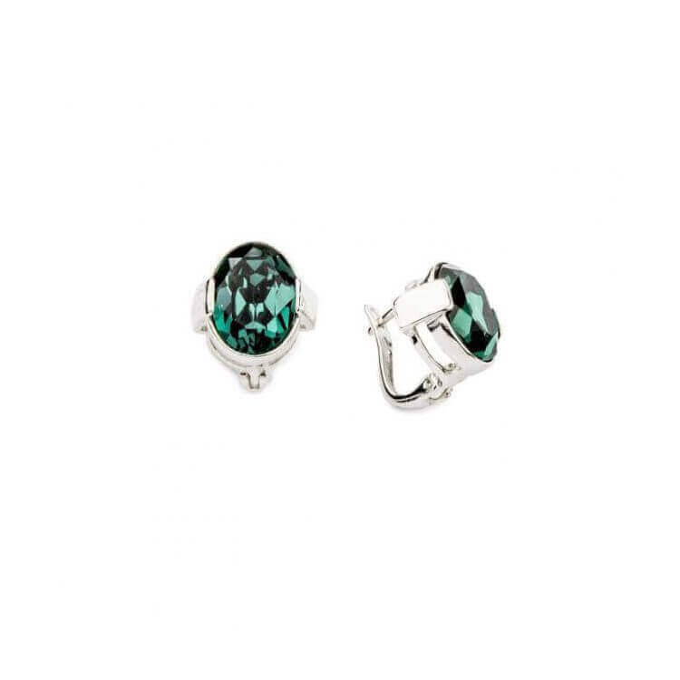Kolczyki srebrne z kryształami Swarovskiego Crystal K3 1789 Emerald