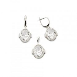 Silver earrings with cubic zirconia K 1789