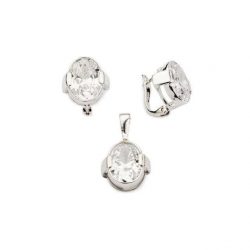 Silver earrings with cubic zirconias K3 1789