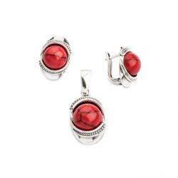 Silver earrings K3 1805 Coral