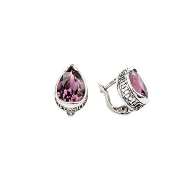 Kolczyki srebrne z kryształami Swarovskiego K3 1595 Amethyst Kolczyki srebrne z kryształami Swarovskiego K3 1595 Amethyst