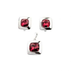 Silver earrings with Swarovski crystals Crystal K3 1750