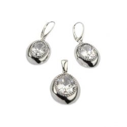 Oxidized silver earrings with cubic zirconias K 1813