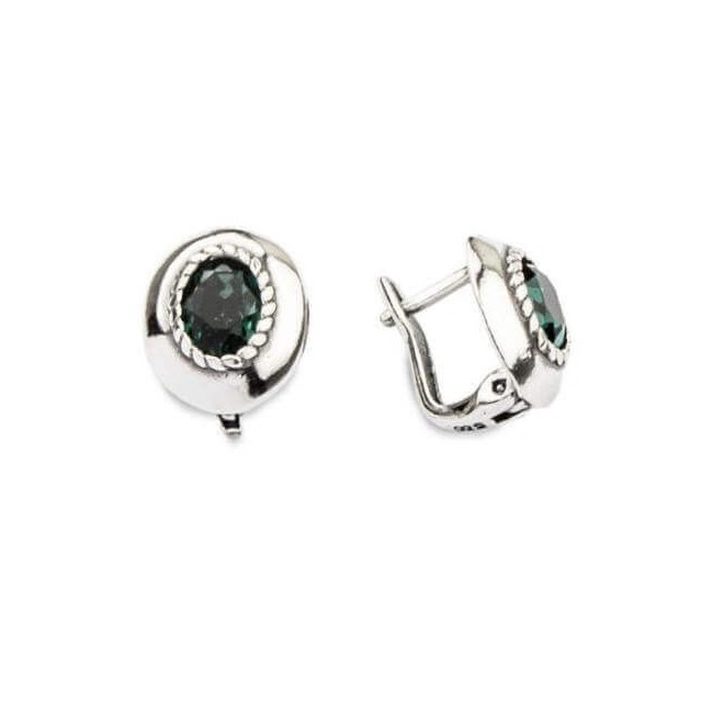 Kolczyki srebrne oksydowane Swarovski K3 1813 Emerald Kolczyki srebrne oksydowane Swarovski K3 1813 Emerald
