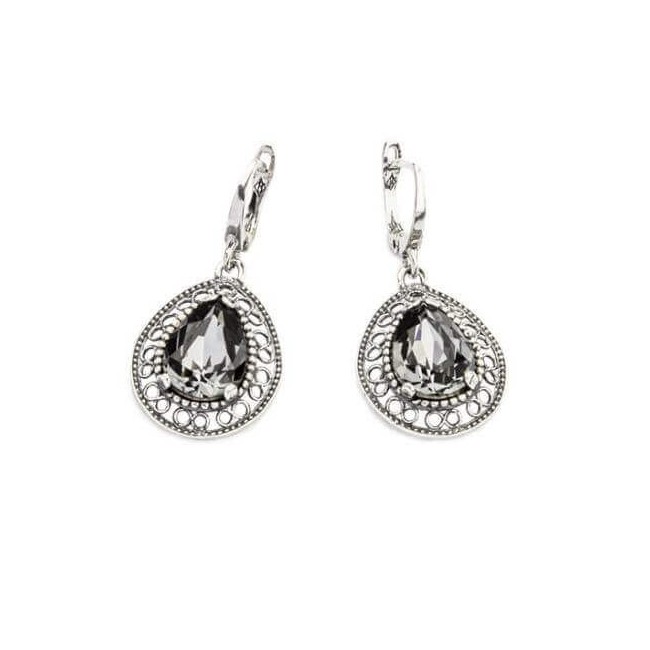 Kolczyki srebrne oksydowane Swarovski K 1725 Silver Night Kolczyki srebrne oksydowane Swarovski K 1725 Silver Night