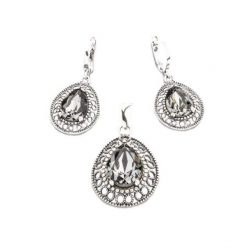 Oxidized silver earrings Swarovski K 1725