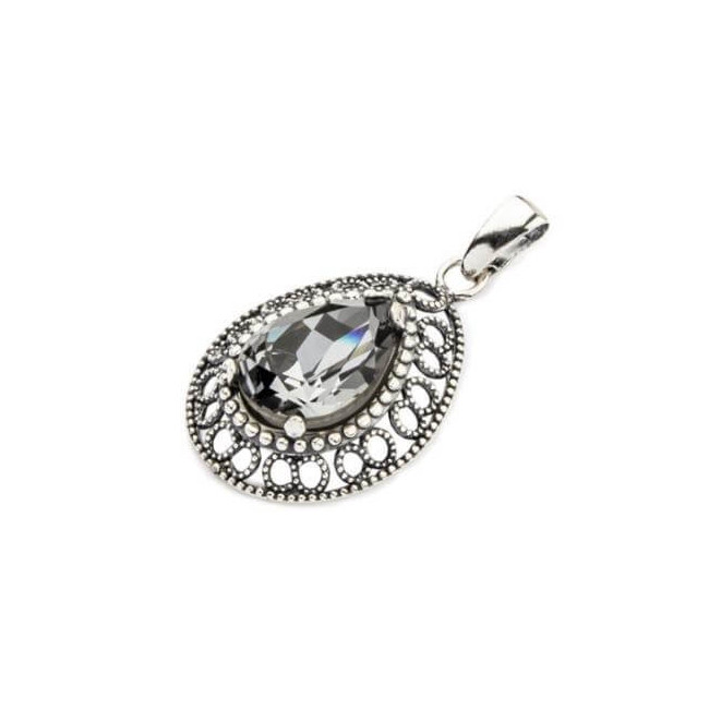 Srebrny oksydowany wisiorek Swarovski W 1725 Silver Night