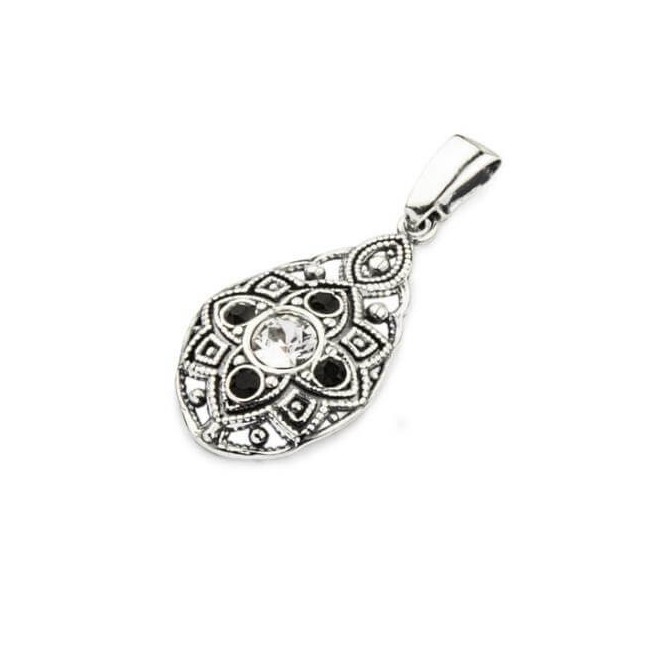 Srebrny oksydowany wisiorek Swarovski W 1809 Crystal Jet Srebrny oksydowany wisiorek Swarovski W 1809 Crystal Jet