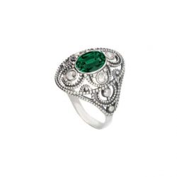 Srebrny pierścionek z kryształami Swarovskiego PK 1822 Emerald Crystal