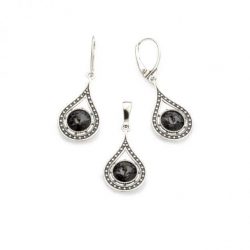Oxidized silver earrings Swarovski K 1827